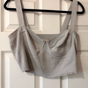 Madden Girl Ribbed Knit Bustier Crop Top